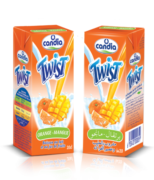 produit candia algérie Twist Orange Mangue